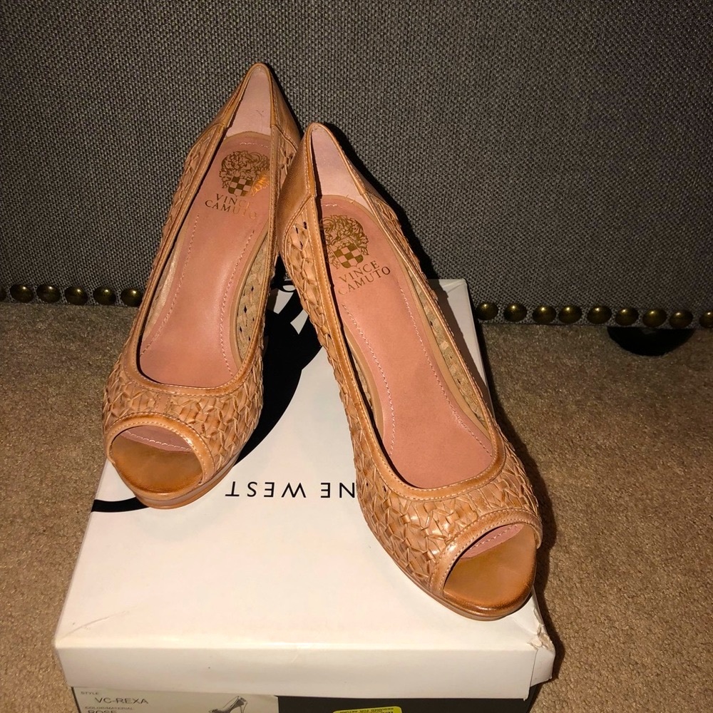 Vince Camuto tan high heels